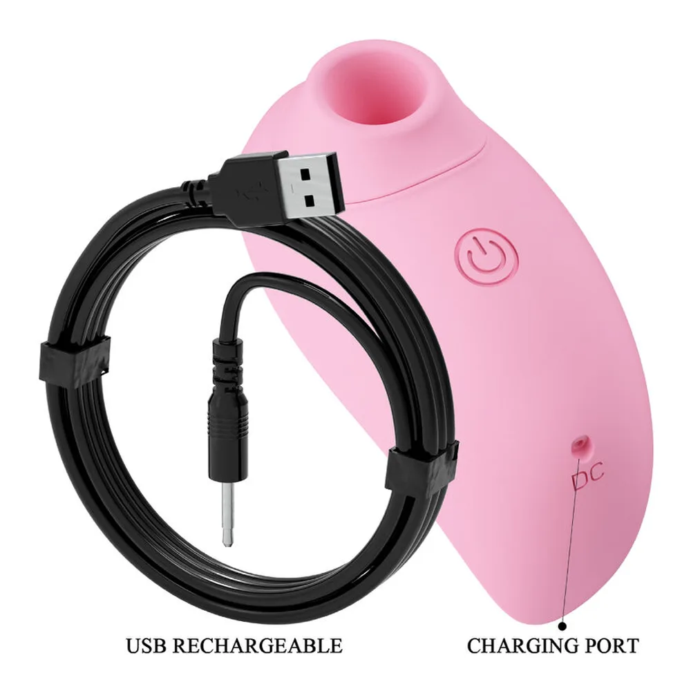 Stimulateur clitoridien rose silicone rechargeable étanche, autre vue 7