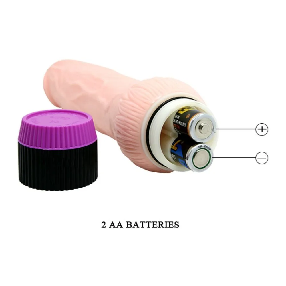 Vibrateur réaliste silicone rose clair base large, autre vue 6