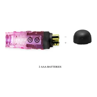 Vibromasseur rose et noir, tige nodulée, 10 modes, autre vue 6