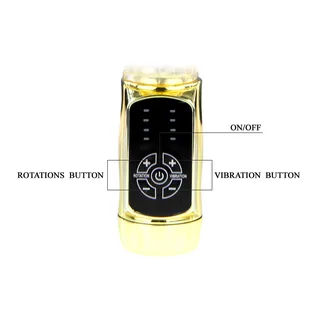Vibromasseur rabbit jaune translucide, rotatif, à piles, étanche, autre vue 6