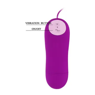 Vibromasseur œuf violet 8 cm, commande filaire, 12 vitesses, autre vue 6