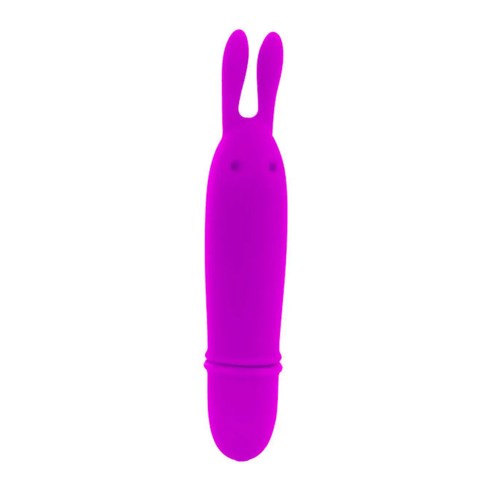 Stimulateur clitoridien rose silicone, motif lapin, à piles, autre vue 4