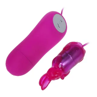 Vibrateur rose avec housse lapin, 12 modes, télécommande filaire, autre vue 3