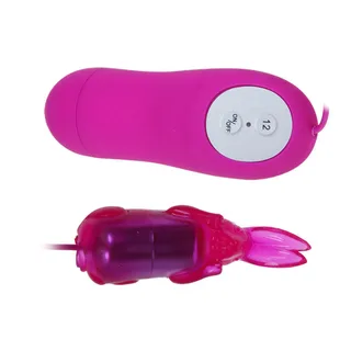 Vibrateur rose avec housse lapin, 12 modes, télécommande filaire, autre vue 4
