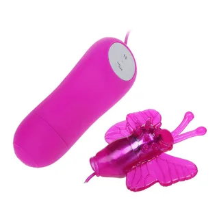Vibrateur papillon silicone rose, télécommande sans fil, autre vue 3