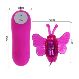 Vibrateur papillon silicone rose, télécommande sans fil, autre vue 5