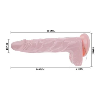 Gode réaliste silicone beige, vibrant, tournant, ventouse, autre vue 5