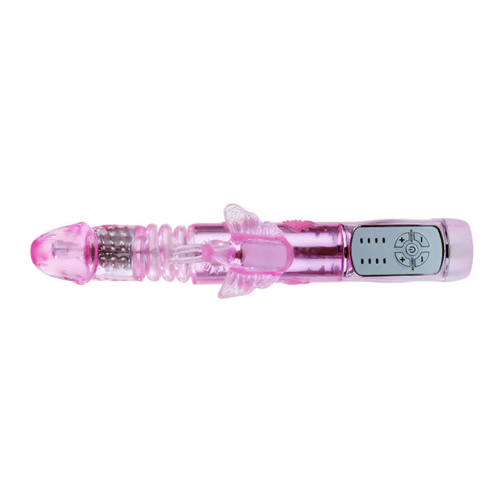 Vibromasseur rabbit rose, rotation et va-et-vient, papillon indépendant, autre vue 5