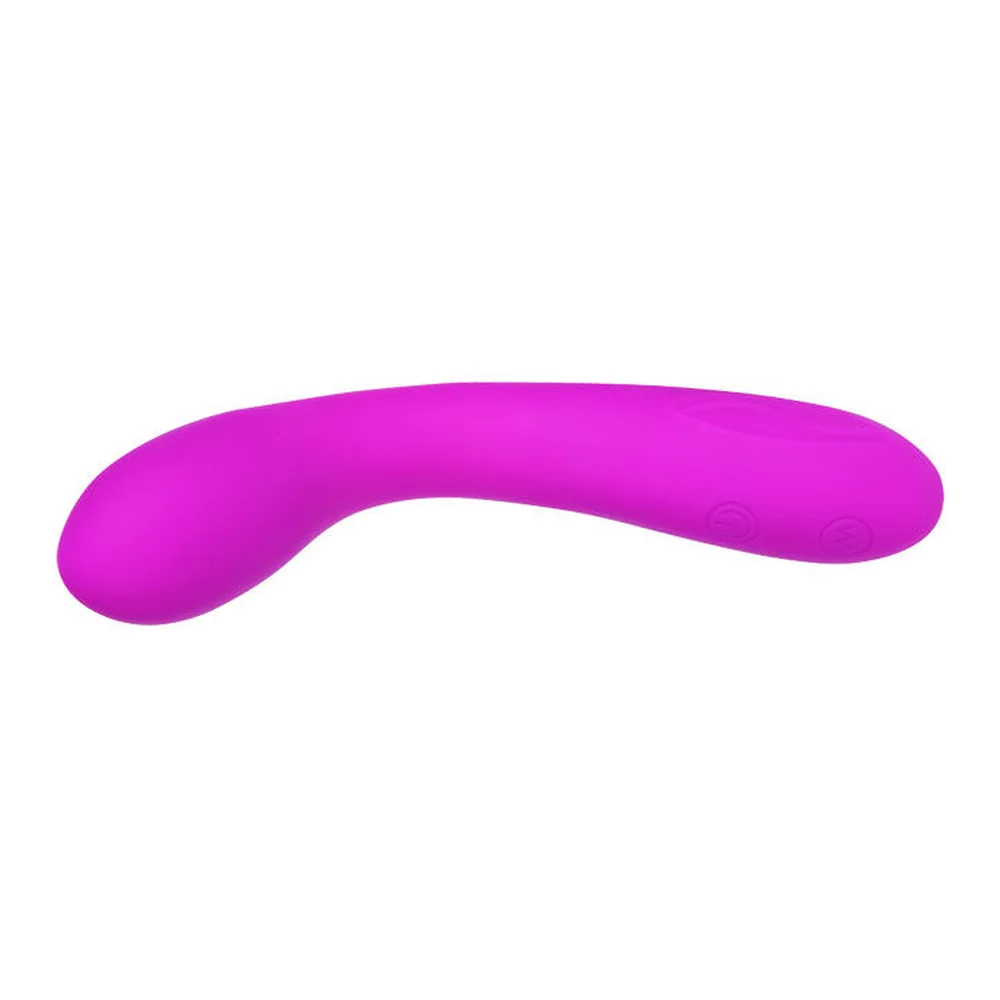 Vibromasseur silicone magenta double courbe rechargeable, autre vue 3