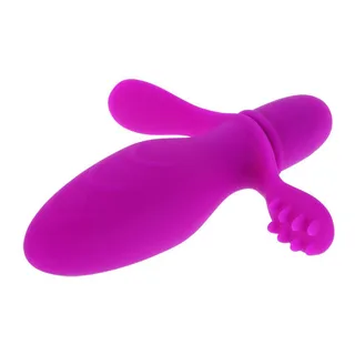 Vibromasseur silicone magenta, 10 modes, à piles, autre vue 3