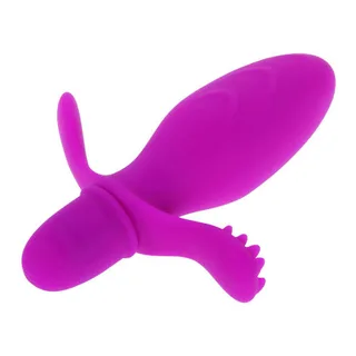 Vibromasseur silicone magenta, 10 modes, à piles, autre vue 4
