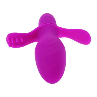 Vibromasseur silicone magenta, 10 modes, à piles, autre vue 5