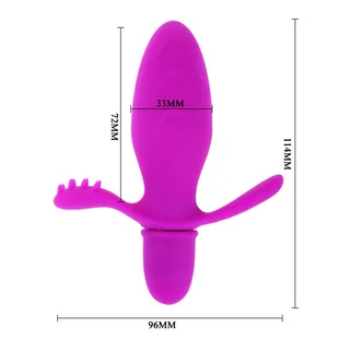 Vibromasseur silicone magenta, 10 modes, à piles, autre vue 6