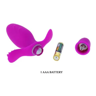 Vibromasseur silicone magenta, 10 modes, à piles, autre vue 8