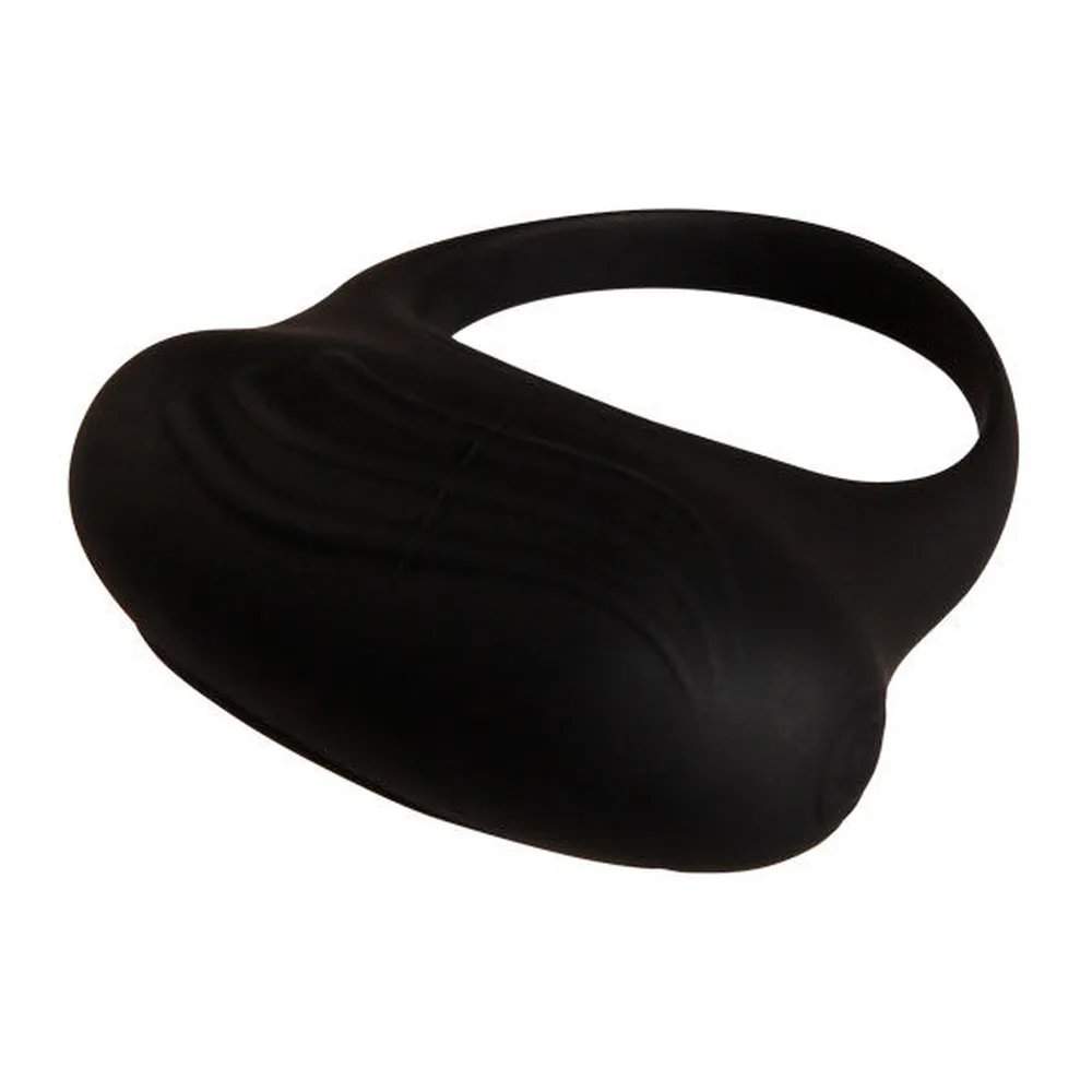 Anneau vibrateur silicone noir avec balle vibrante, autre vue 3