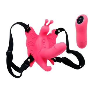 Harnais papillon silicone rose, télécommandé, 30 modes, autre vue 3