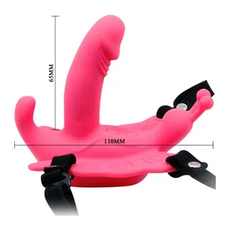 Harnais papillon silicone rose, télécommandé, 30 modes, autre vue 5