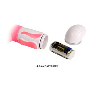 Vibromasseur rabbit silicone rose et blanc 27 cm, autre vue 5
