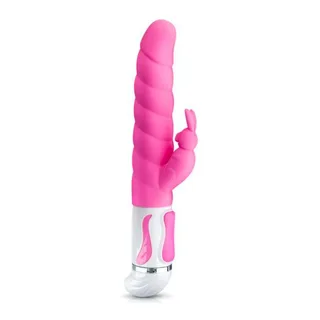 Vibromasseur rabbit silicone rose et blanc 27 cm, autre vue 6