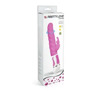 Vibromasseur rabbit silicone rose et blanc 27 cm, autre vue 7