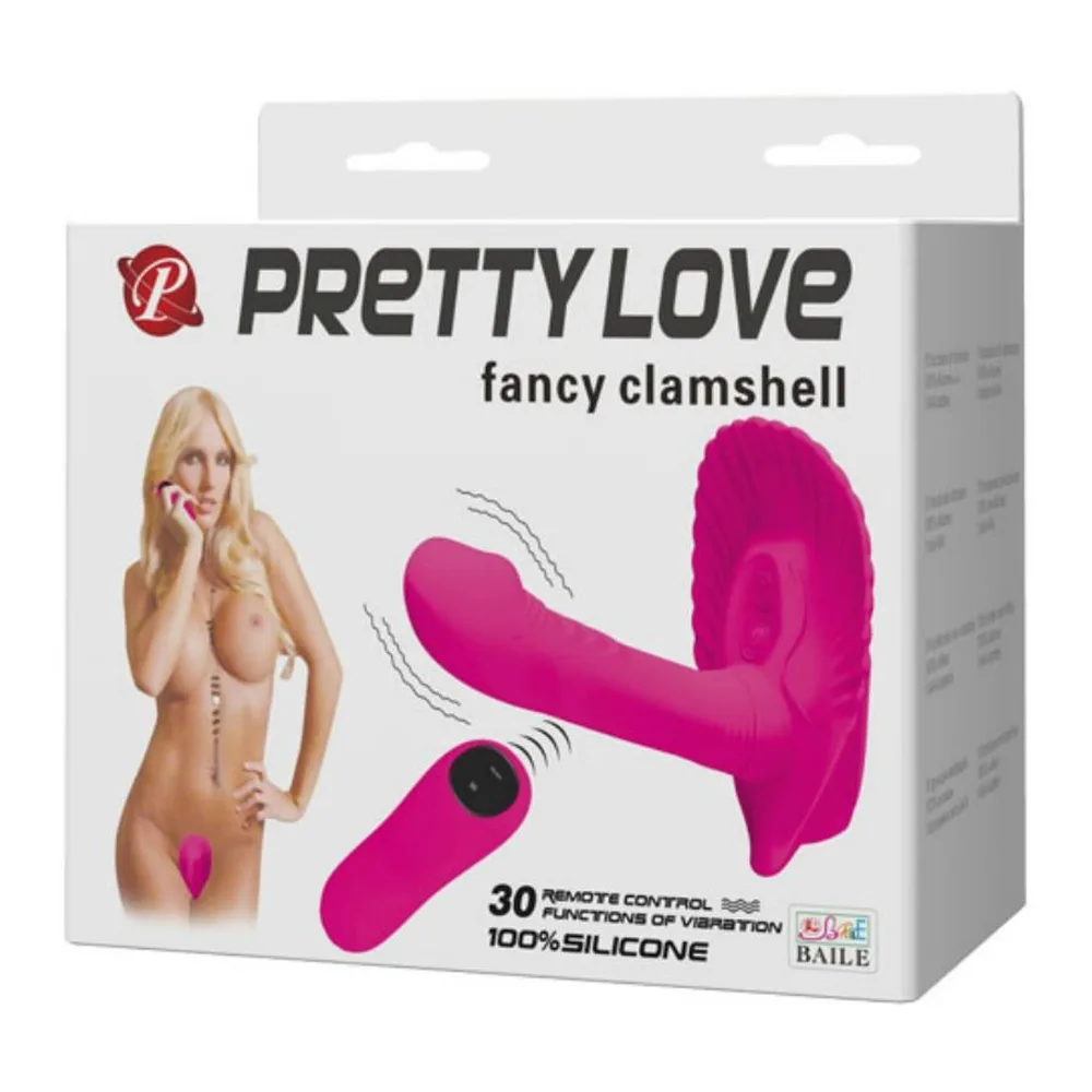 Vibromasseur rose vif avec télécommande noire, composé d'une branche courbe et d'une coque nervurée, présenté sous deux angles sur fond blanc
