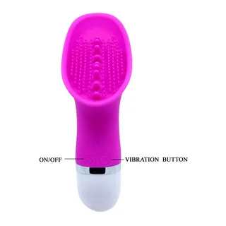 Stimulateur clitoridien silicone rose, tête plate perlée, autre vue 6