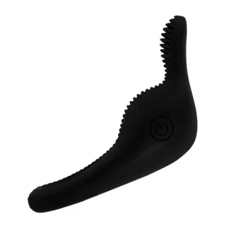 Anneau vibrant silicone noir à piles, autre vue 3
