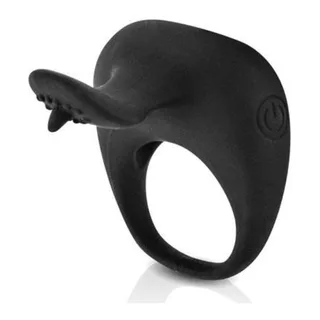 Anneau vibrant silicone noir à piles, autre vue 5