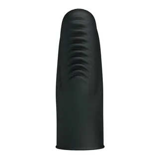 Vibromasseur silicone noir, dé strié et balle vibrante, autre vue 2