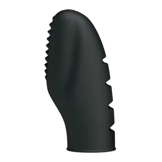 Vibromasseur silicone noir, dé strié et balle vibrante, autre vue 3