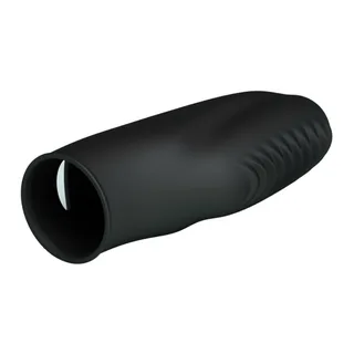 Vibromasseur silicone noir, dé strié et balle vibrante, autre vue 4