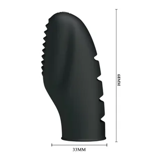 Vibromasseur silicone noir, dé strié et balle vibrante, autre vue 5