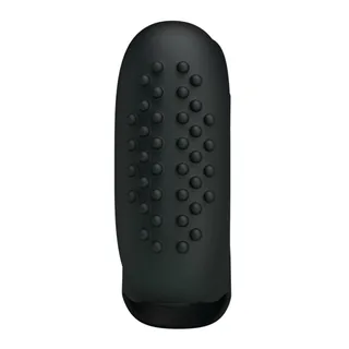 Vibromasseur silicone noir avec picots, à piles, autre vue 2
