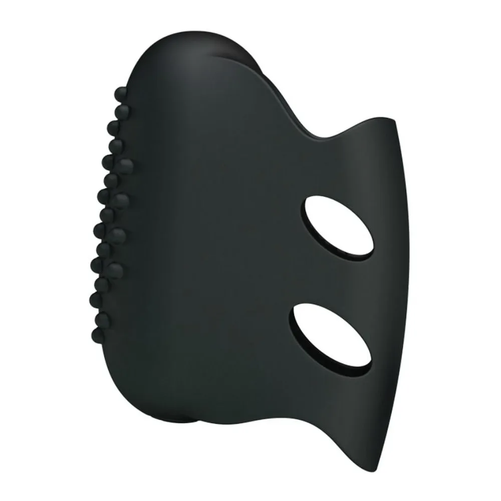 Vibromasseur silicone noir avec picots, à piles, autre vue 3