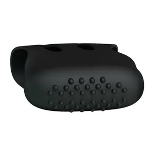 Vibromasseur silicone noir avec picots, à piles, autre vue 4