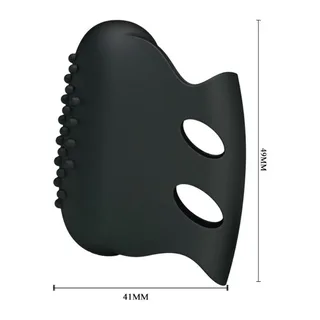 Vibromasseur silicone noir avec picots, à piles, autre vue 5