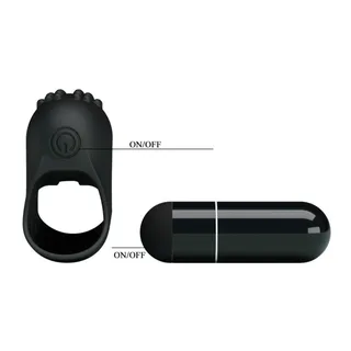 Vibromasseur silicone noir avec picots, à piles, autre vue 6