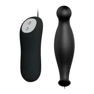 Plug anal silicone noir télécommandé 12 modes, autre vue 2
