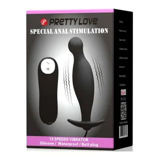Plug anal silicone noir télécommandé 12 modes, autre vue 5