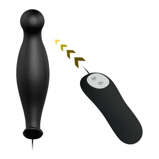 Plug anal silicone noir télécommandé 12 modes, autre vue 6