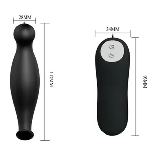 Plug anal silicone noir télécommandé 12 modes, autre vue 7