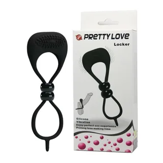 Cockring silicone double anneau noir, vibrant, serrage ajustable, autre vue 7