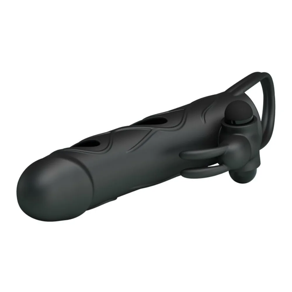 Housse silicone noir avec stimulateur, à piles, étanche, coloris Gris, autre vue 6