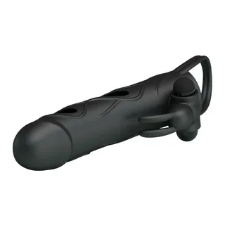 Housse silicone noir avec stimulateur, à piles, étanche, coloris Gris, autre vue 6