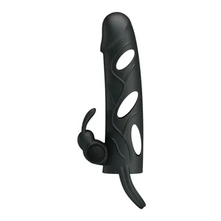 Housse silicone noir avec stimulateur, à piles, étanche, coloris Gris, autre vue 7