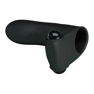 Vibromasseur noir silicone format compact à piles, autre vue 2