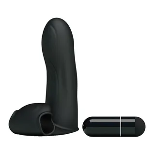 Vibromasseur noir silicone format compact à piles, autre vue 3