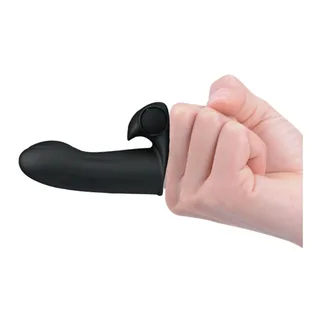 Vibromasseur noir silicone format compact à piles, autre vue 5