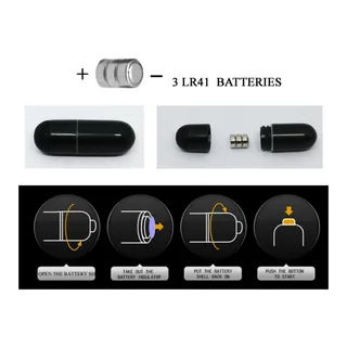 Vibromasseur noir silicone format compact à piles, autre vue 8
