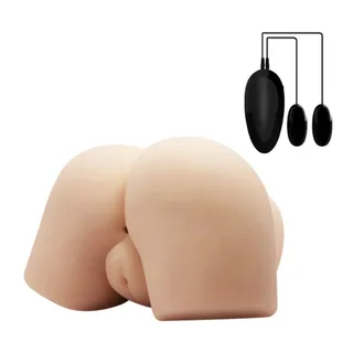 Masturbateur silicone beige deux canaux, autre vue 2
